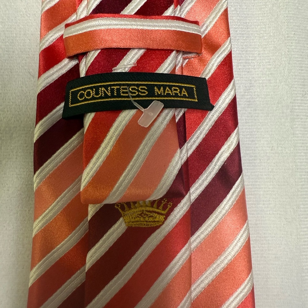 Countess Mara Red and Pink Striped Tie